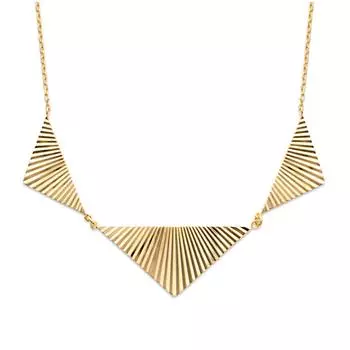 Les Trsors De Lily [P2636] - Позолоченное ожерелье Клеопатра золото (треугольники) - 35x15 и 23x10 мм