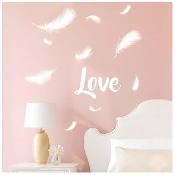 Les Trsors De Lily [P2751] - Лист наклеек Love (перья) - 50x70 см. белый