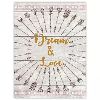 Les Trsors De Lily [P3122] - Холст Бохо серый разноцветный (Dream & Love) - 40x30 см