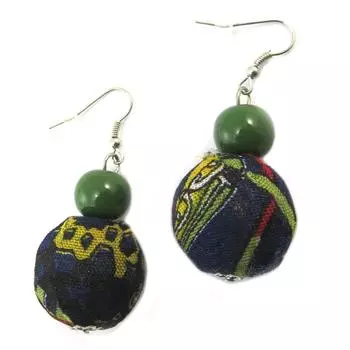 Les Trsors De Lily [P3392] - Дизайнерские серьги Capucines сине-зеленые