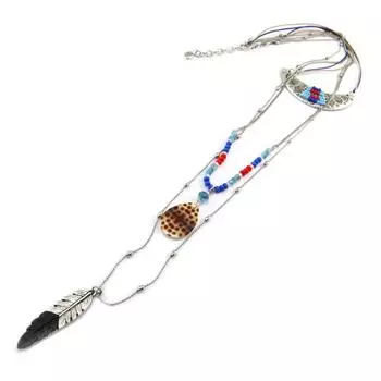 Les Trsors De Lily [P3562] - Длинное серебряно-синее колье Navajos