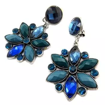 Les Trsors De Lily [P3567] - серебристо-синие дизайнерские клипы Sissi