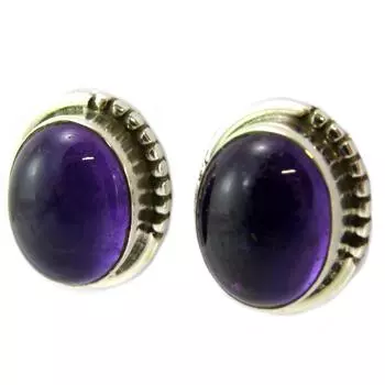 Les Trsors De Lily [P3785] - Серебряные серьги Heaven из серебра с аметистом - 13x10 мм