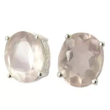 Les Trsors De Lily [P4071] - Серебряные серьги с розовым кварцем Heaven - 12x10 мм