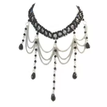 Les Trsors De Lily [P4215] - Дизайнерское колье Sissi черное серебро