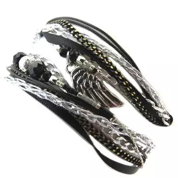 Les Trsors De Lily [P4272] - Черно-серый этнический браслет Навахо