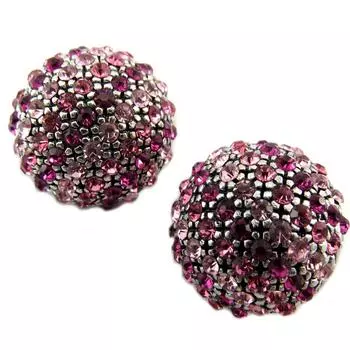 Les Trsors De Lily [P4656] - серебристо-розовые клипсы Sissi Creator - 22 мм