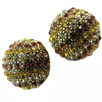 Les Trsors De Lily [P4658] - Дизайнерские клипсы Sissi золотисто-коричневого цвета - 22 мм.