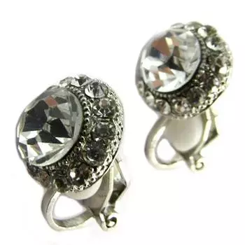 Les Trsors De Lily [P4714] - Дизайнерские зажимы Sissi белое серебро - 10x10 мм