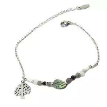 Les Trsors De Lily [P4907] - Серебристо-серый стальной браслет «Древо жизни»