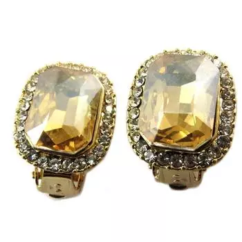 Les Trsors De Lily [P4980] - Дизайнерские зажимы Gold Amber Sissi - 18x15 мм