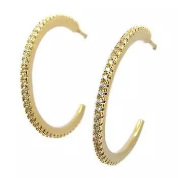 Les Trsors De Lily [P5037] — Серьги-кольца «Desse» с покрытием из белого золота — 25 мм 2 мм