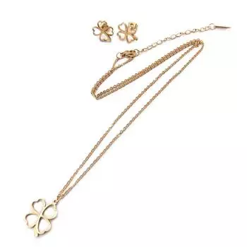 Les Trsors De Lily [P5055] - Комплект колье + стальные пряжки Clover из розового золота (золото-розовый)