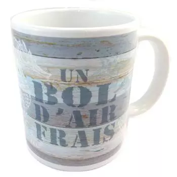 Les Trsors De Lily [P5451] - Керамическая кружка Морской мир бело-синяя (Глоток свежего воздуха)