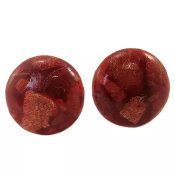 Les Trsors De Lily [P5610] - Дизайнерский зажим Mineralia кораллово-красного цвета - 25 мм