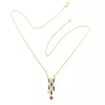 Les Trsors De Lily [P5996] - Gold-Plated Necklace Sissi green rose gold