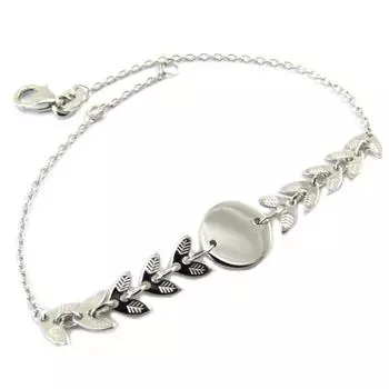 Les Trsors De Lily [P6860] - Серебряный браслет с родиевым покрытием Кусочек пшеницы (гравировка)