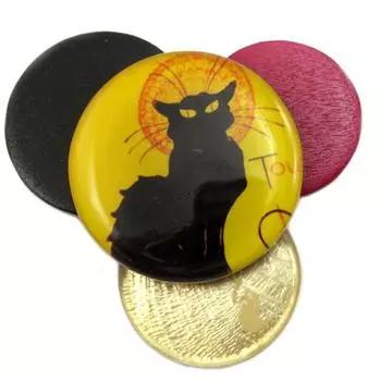 Les Trsors De Lily [P6982] - Брошь Craft Mistinguette (Chat noir by Rodolphe Salis) - 58x50 мм