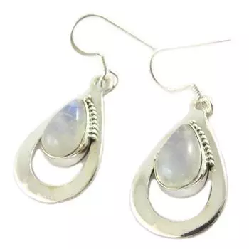 Les Trsors De Lily [P7095] - Серебряные серьги Heaven серебряный лунный камень - 23x16 мм