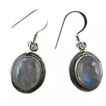 Les Trsors De Lily [P7132] - Серебряные серьги с лунным камнем Heaven - 15x13 мм
