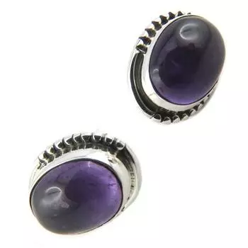 Les Trsors De Lily [P7140] - Серебряные серьги Небеса с аметистом - 12x9 мм