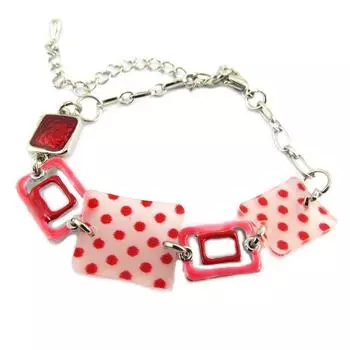 Les Trsors De Lily [P7408] - Серебристо-красный дизайнерский браслет «Акапулько»