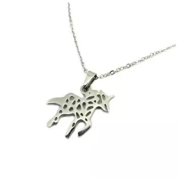 Les Trsors De Lily [P8068] - Стальное колье Licorne My Unicorn , серебро - 15x15 мм
