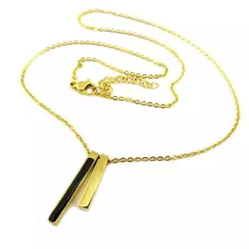 Les Trsors De Lily [P8092] - Колье «Бохо» из стали, черное золото, размер - 25x5 мм