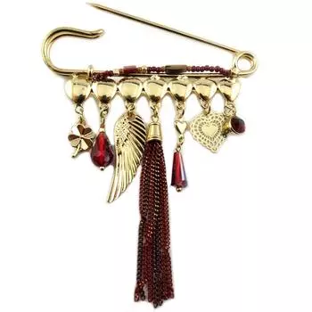 Les Trsors De Lily [P8409] - Дизайнерская брошь Acapulco красное золото - 90x75 мм