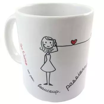 Les Trsors De Lily [P8517] - Керамическая кружка «Сообщения» (я люблю тебя немного - сильно - страстно ... Безумно!)