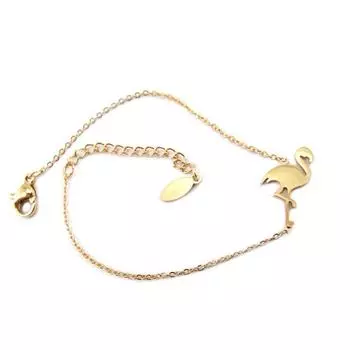 Les Trsors De Lily [P9167] - Стальной браслет «Фламинго» из розового золота (золотой розовый) - 13x10 мм