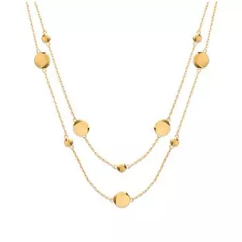 Les Trsors De Lily [P9253] - Позолоченное колье Хореография (круглое) - 2 ряда - узор 4 и 8 мм