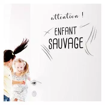 Les Trsors De Lily [P9427] - Лист дверных наклеек «Сообщения» (Внимание! Дикий ребенок) - 20x70 см