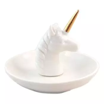 Les Trsors De Lily [P9516] - Подставка для кольца Единорог , цвет слоновой кости, золото - 10x8 см бежевый