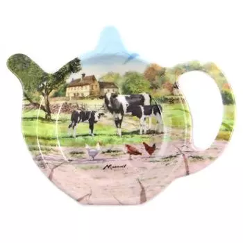 Les Trsors De Lily [Q0201] - Сумка-держатель Sacred Cow зелено-голубая - 12x9. 8см