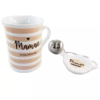 Les Trsors De Lily [Q0330] - чайный сервиз Maman Extraordinaire бежево-белый ярко-розовый