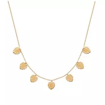 Les Trsors De Lily [Q0557] - Позолоченное колье Джунгли золото (монстера) - 10x10 мм