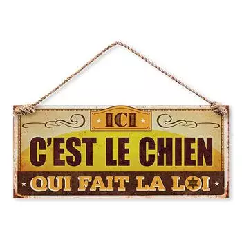 Les Trsors De Lily [Q0578] - Металлическая табличка «Это собака, которая правит законом» - 30x13 см.