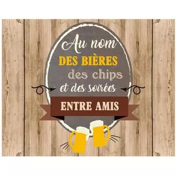 Les Trsors De Lily [Q0600] - Коричневое дизайнерское кухонное полотенце Messages (Во имя пива ... Между друзьями) - 57x46. 5 см