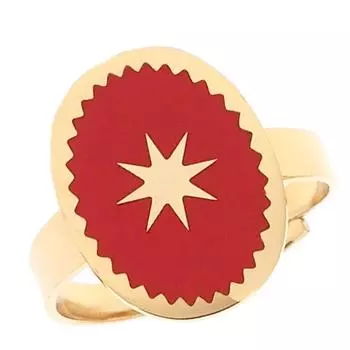 Les Trsors De Lily [Q0737] — Дизайнерское кольцо из стали золотисто-красного цвета в стиле «Бохо» — 16x12 мм