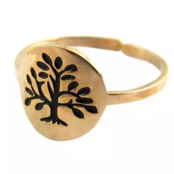 Les Trsors De Lily [Q0741] - Дизайнерское кольцо из стали, розовое золото Tree of Life - 10x10 мм