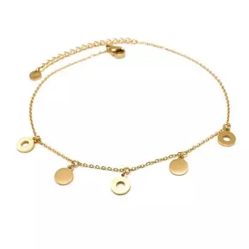 Les Trsors De Lily [Q0916] - Золотой ножной браслет из стали Хореография - круглый 6 мм