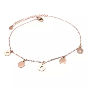 Les Trsors De Lily [Q0917] - Стальной ножной браслет Choreography из розового золота (золото-розовый) - круглый 6 мм