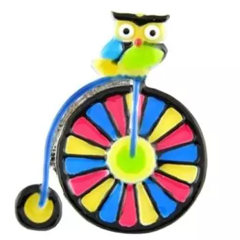 Les Trsors De Lily [Q1619] - Дизайнерская брошь на булавку Lilipoupettes (сова) разноцветная - 35x28 мм