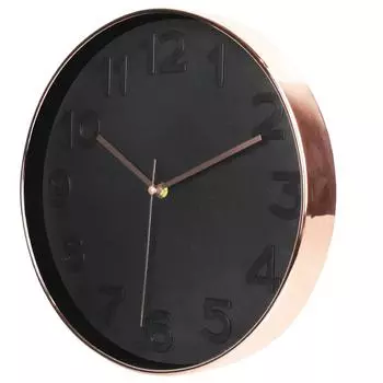 Les Trsors De Lily [Q1687] - Бесшумные часы Design черное розовое золото - 30,5 см