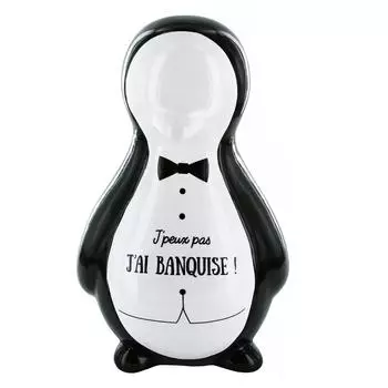 Les Trsors De Lily [Q1719] - Копилка керамическая Пингвин черно-белая (не могу, у меня есть пакет со льдом) - 21. 5x13x12. 5 см