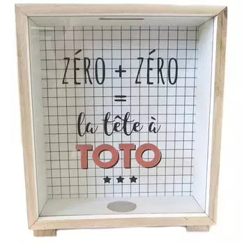 Les Trsors De Lily [Q1732] - Красно-бежевая деревянная копилка Сообщения (ноль + ноль = голова Тото) - 21. 2x18x5. 8см