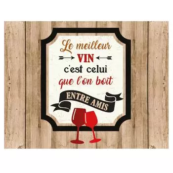 Les Trsors De Lily [Q1822] - Коричневое дизайнерское кухонное полотенце Messages (лучшее вино - это то, что вы пьете с друзьями) - 57x46. 5 см