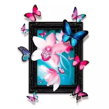 Les Trsors De Lily [Q2011] - Наклейка trompe l oeil Envol Papillons розовый синий - 50x70 см