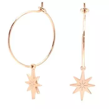 Les Trsors De Lily [Q2526] - креольский дизайнер из стали Etoile du Nord из розового золота - 17 мм - 10x8 мм